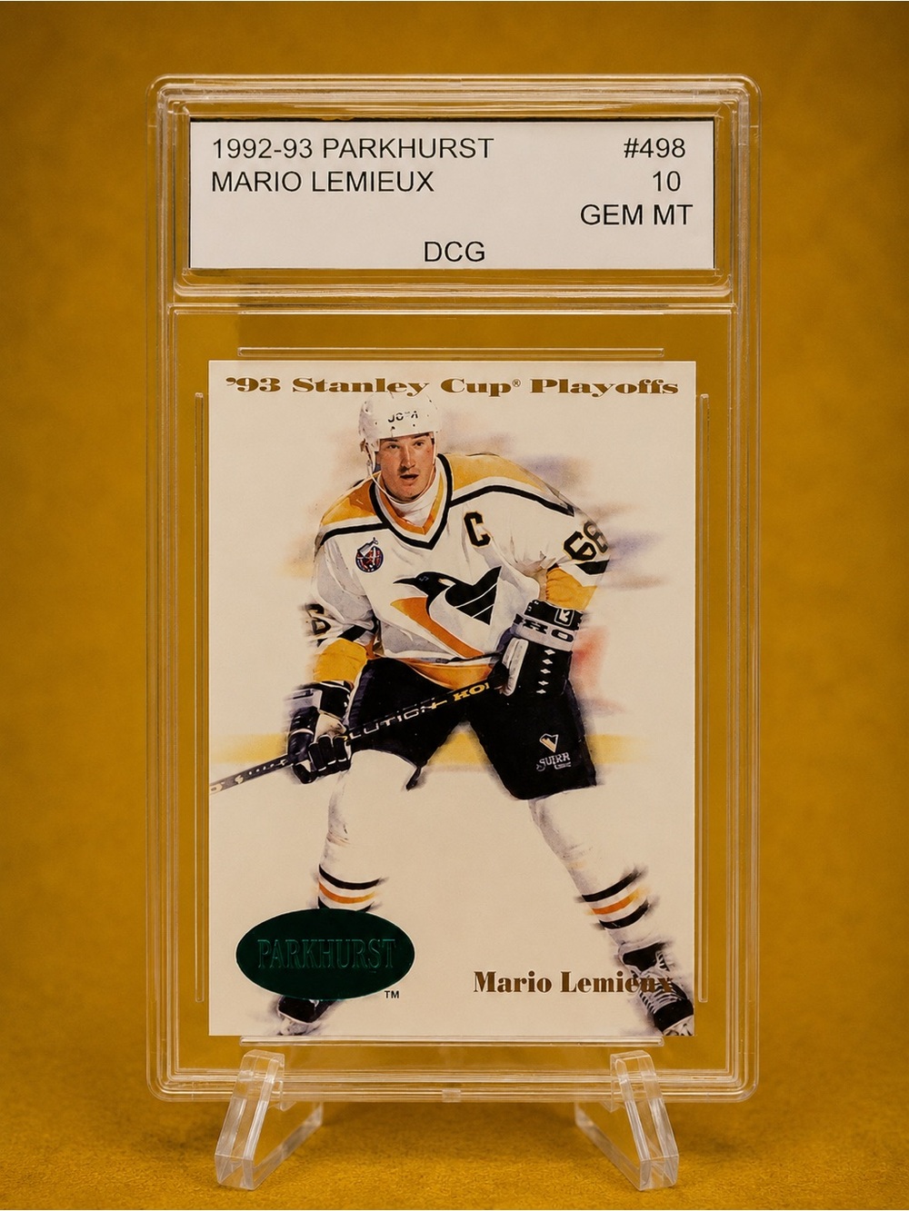 1992 Parkhurst Mario Lemieux Hockey Card Pittsburg Penguins